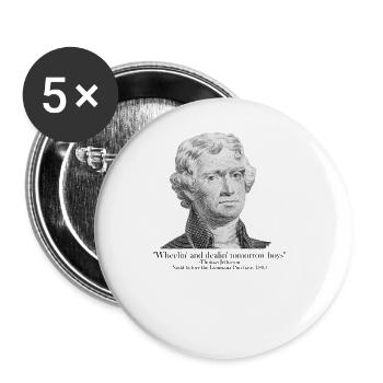 Deal des Jahrhunderts AP US-Geschichte Thomas Jeff - Buttons groß 56 mm (5er Pack) - Weiß - Vorne