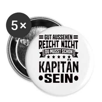 Captain - Buttons large 2.2''/56 mm (5-pack) - white - Front