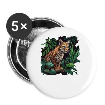 Golden Cats Golden Cat - Buttons large 2.2''/56 mm (5-pack) - white - Front
