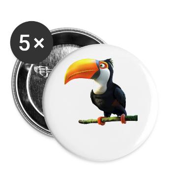 Toucan Rainforest South America Toucans Giant Toucan - Buttons large 2.2''/56 mm (5-pack) - white - Front