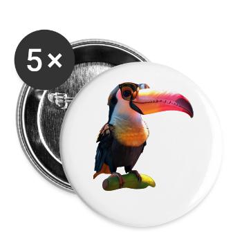 Toucan Rainforest South America Toucans Giant Toucan - Buttons large 2.2''/56 mm (5-pack) - white - Front