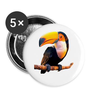 Toucan Rainforest South America Toucans Giant Toucan - Buttons large 2.2''/56 mm (5-pack) - white - Front