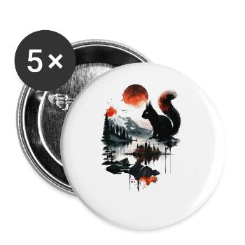 Écureuil - Lot de 5 grands badges (56 mm) - blanc - Devant