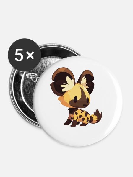Wildhunde Wildhund - Buttons groß 56 mm (5er Pack) - Weiß