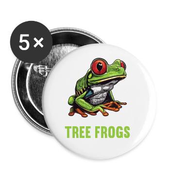 Rainette Baumfrösche Baumfrosch - Lot de 5 grands badges (56 mm) - blanc - Devant