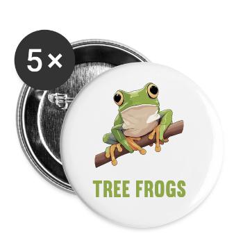 Rainette Baumfrösche Baumfrosch - Lot de 5 grands badges (56 mm) - blanc - Devant