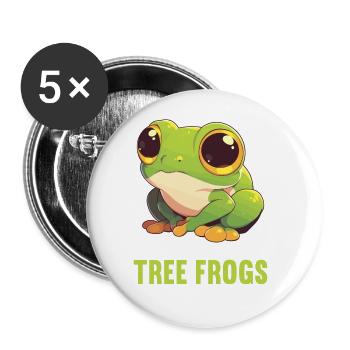 Rainette Baumfrösche Baumfrosch - Lot de 5 grands badges (56 mm) - blanc - Devant