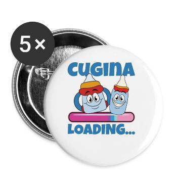 Become a cousin in 2024 - Buttons large 2.2''/56 mm (5-pack) - white - Front