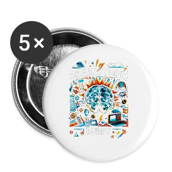 Brainstorm Buddy 12 - Buttons groß 56 mm (5er Pack) - Weiß - Vorne