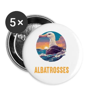 Albatross Albatrosse Albatros - Buttons large 2.2''/56 mm (5-pack) - white - Front