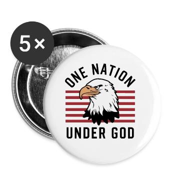 Amerika USA Spruch One Nation Under God 4th July - Buttons groß 56 mm (5er Pack) - Weiß - Vorne