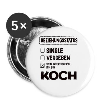 Koch relationship status - Buttons large 2.2''/56 mm (5-pack) - white - Front