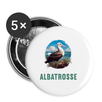 Albatross Albatrosse Albatros - Buttons large 2.2''/56 mm (5-pack) - white - Front
