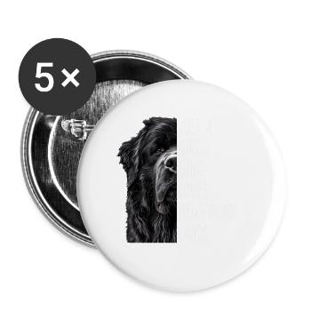 Cadeau de fille Terre-Neuve - Lot de 5 grands badges (56 mm) - blanc - Devant