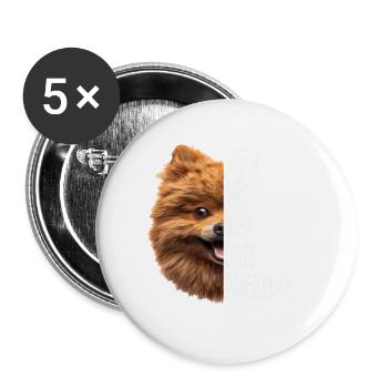 Pomeranian Girl Geschenk - Buttons groß 56 mm (5er Pack) - Weiß - Vorne