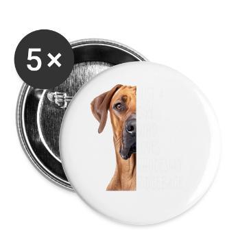 Ridgeback Rhodesian Geschenk - Buttons groß 56 mm (5er Pack) - Weiß - Vorne