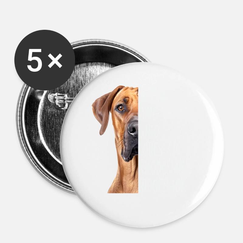 Ridgeback Rhodesian Gift - Buttons large 2.2''/56 mm (5-pack) - white