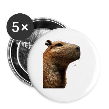 Wasserschwein - Buttons groß 56 mm (5er Pack) - Weiß - Vorne