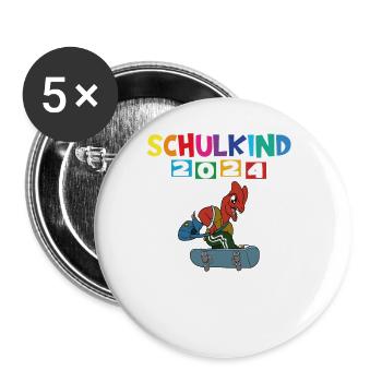 Inscription scolaire 2024 de l’école de la rentrée scolaire - Lot de 5 grands badges (56 mm) - blanc - Devant