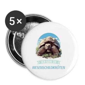 Giant tortoises Giant tortoise - Buttons large 2.2''/56 mm (5-pack) - white - Front