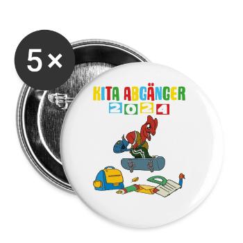 Sortants de la garderie 2024 Inscription à l’école 2024 - Lot de 5 grands badges (56 mm) - blanc - Devant