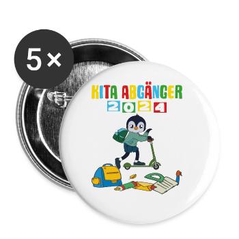 Sortants de la garderie 2024 Inscriptions à l’école 2024 - Lot de 5 grands badges (56 mm) - blanc - Devant
