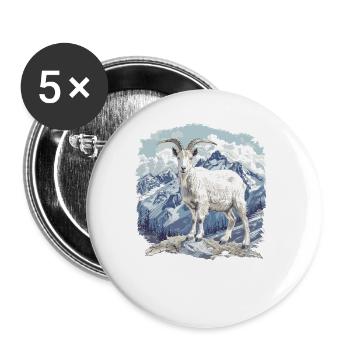 Alpine Goat Mountain Goats Mountain Goat - Buttons large 2.2''/56 mm (5-pack) - white - Front