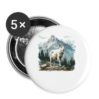 Alpine Goat Mountain Goats Mountain Goat - Buttons large 2.2''/56 mm (5-pack) - white - Front