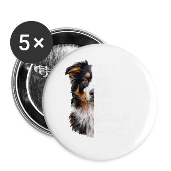 australischer Hirte - Buttons groß 56 mm (5er Pack) - Weiß - Vorne