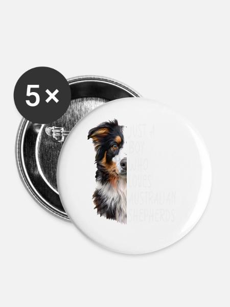 australischer Hirte - Buttons groß 56 mm (5er Pack) - Weiß