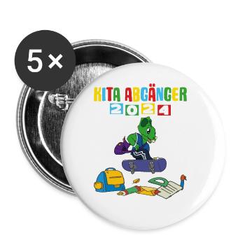 Sortants de la garderie 2024 Inscription à l’école 2024 - Lot de 5 grands badges (56 mm) - blanc - Devant