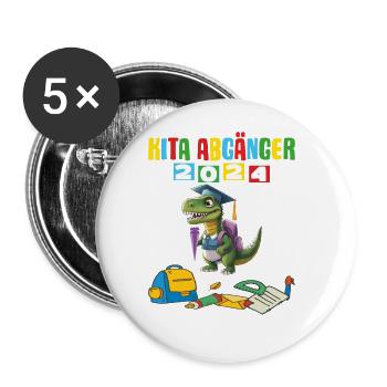 Sortants de la garderie 2024 Inscription à l’école 2024 - Lot de 5 grands badges (56 mm) - blanc - Devant