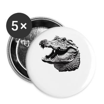 Alligatoren Alligator - Buttons large 2.2''/56 mm (5-pack) - white - Front