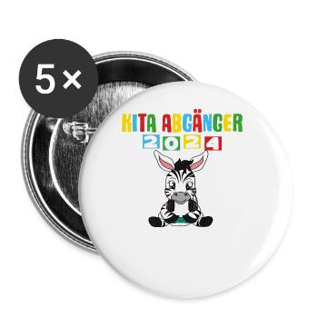 Sortants de la garderie 2024 Inscription à l’école 2024 - Lot de 5 grands badges (56 mm) - blanc - Devant