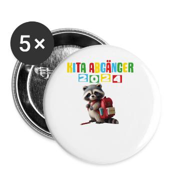 Sortants de la garderie 2024 Inscription à l’école 2024 - Lot de 5 grands badges (56 mm) - blanc - Devant