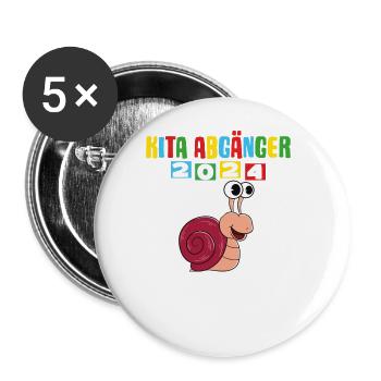 Sortants de la garderie 2024 Inscription à l’école 2024 - Lot de 5 grands badges (56 mm) - blanc - Devant