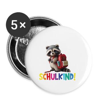 Inscription scolaire 2024 de l’école de la rentrée scolaire - Lot de 5 grands badges (56 mm) - blanc - Devant