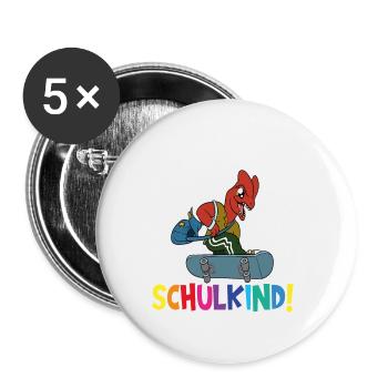 Inscription scolaire 2024 de l’école de la rentrée scolaire - Lot de 5 grands badges (56 mm) - blanc - Devant