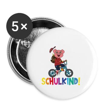 Inscription scolaire 2024 de l’école de la rentrée scolaire - Lot de 5 grands badges (56 mm) - blanc - Devant
