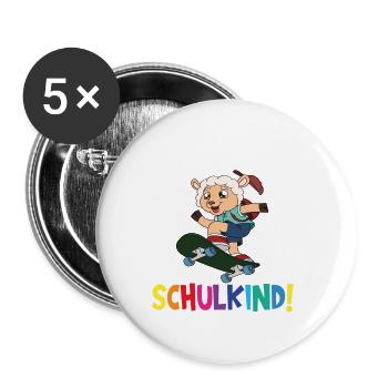 Inscription scolaire 2024 de l’école de la rentrée scolaire - Lot de 5 grands badges (56 mm) - blanc - Devant