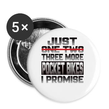 Just One More Pocket Bike I Promise Pocket Bike - Buttons large 2.2''/56 mm (5-pack) - white - Front