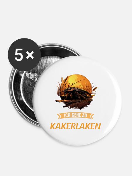 Cockroach Kakerlaken Kakerlake - Buttons groß 56 mm (5er Pack) - Weiß