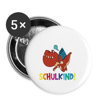 Inscription scolaire 2024 de l’école de la rentrée scolaire - Lot de 5 grands badges (56 mm) - blanc - Devant