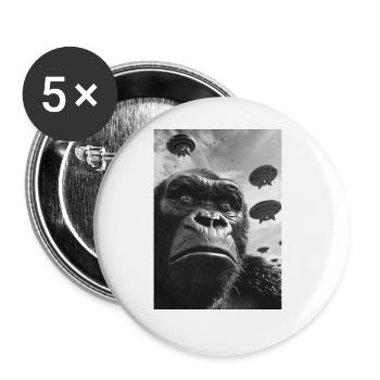 Ufo Selfie Gorilla - Buttons groß 56 mm (5er Pack) - Weiß - Vorne