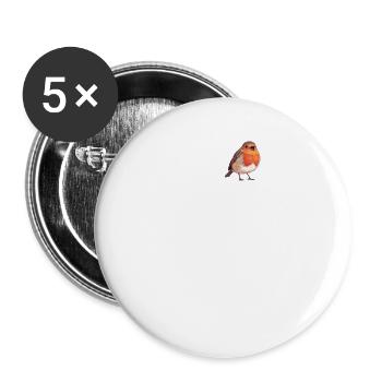 Robin Rotkehlchen - Buttons large 2.2''/56 mm (5-pack) - white - Front