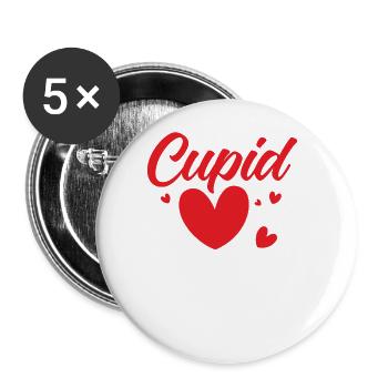 Cupid Squad Valentines Day Him & Her Couple - Buttons groß 56 mm (5er Pack) - Weiß - Vorne
