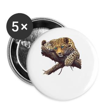 Amur Leopard Amurleoparden Amurleopard - Buttons large 2.2''/56 mm (5-pack) - white - Front