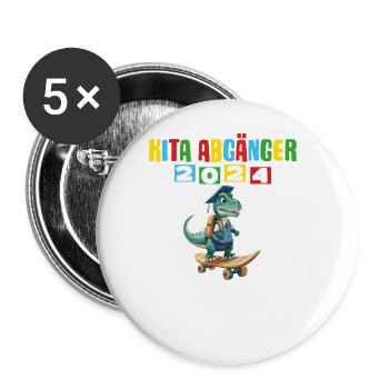 Kita Abgänger 2024 Einschulung 2024 - Buttons groß 56 mm (5er Pack) - Weiß - Vorne
