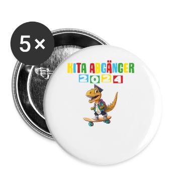 Kita Abgänger 2024 Einschulung 2024 - Buttons groß 56 mm (5er Pack) - Weiß - Vorne