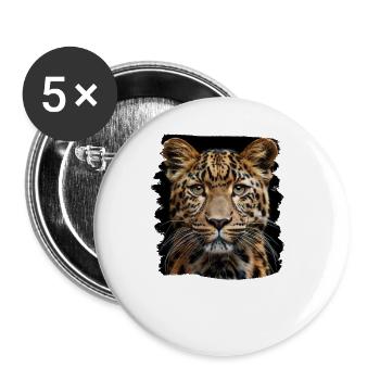 Leoparden Leopard - Buttons large 2.2''/56 mm (5-pack) - white - Front